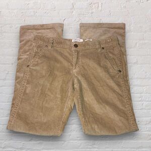 tan corduroy low rise bootcut pants